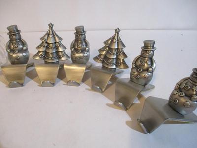 Biedermann Glass Candle Holders & Snowman/Christmas Tree Stocking Holders
