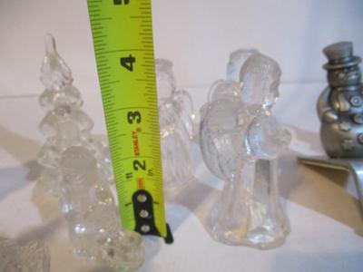 Biedermann Glass Candle Holders & Snowman/Christmas Tree Stocking Holders