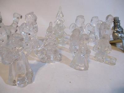 Biedermann Glass Candle Holders & Snowman/Christmas Tree Stocking Holders