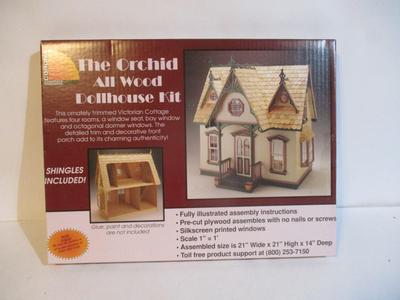 New The Orchid All Wood Dollhouse Kit