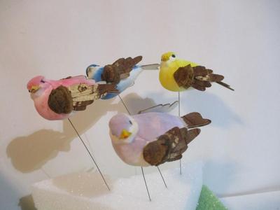 12 - New Vintage Feathered Bird Christmas Tree Ornaments