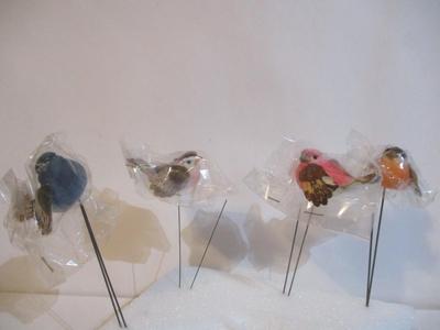 12 - New Vintage Feathered Bird Christmas Tree Ornaments