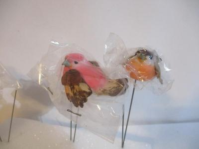12 - New Vintage Feathered Bird Christmas Tree Ornaments