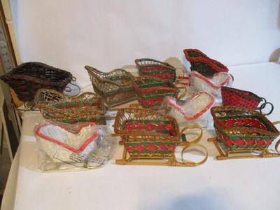 New Wicker Christmas Sleighs