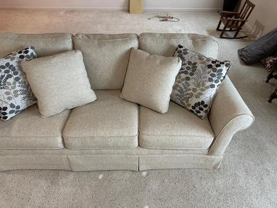 LIKE NEW TAN TWEED STYLE SOFA