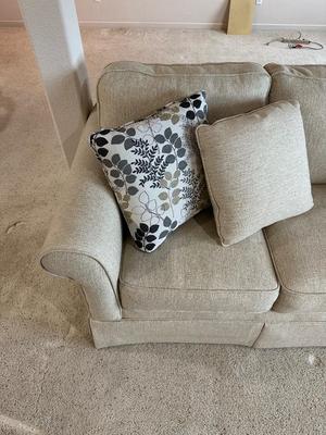 LIKE NEW TAN TWEED STYLE SOFA