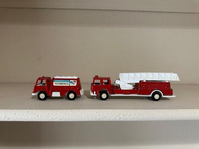 TOOTSIE TOY FIRE TRUCK AND CHEMICAL EXTINGUISHER TOYS