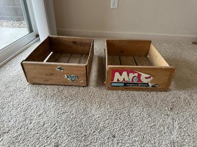 2 WOODEN CRATES