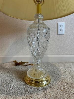 2 GLASS BASE TABLE LAMPS