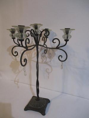 Black Gothic Candelabra 5 Lite Candle Holder