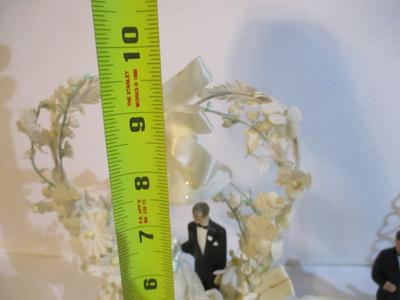 Vintage Bride & Groom Wedding Cake Toppers & Vintage Lefton China 25th Silver Anniversary Set