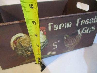 New Rooster Tin Pitcher & Rooster Metal Nesting Boxes & Basket