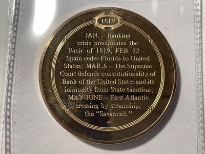 1819 SPAIN CEDES FLORIDA TO THE UNITED STATES FRANKLIN MINT PROOF BRONZE MEDAL (MEDAL #44). FREE DOMESTIC SHIPPING.