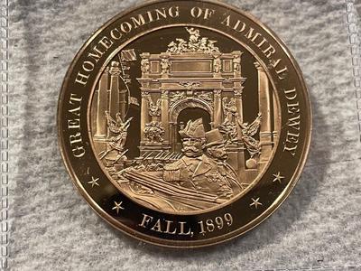 1899 GREAT HOMECOMING OF ADMIRAL DEWEY FRANKLIN MINT PROOF BRONZE MEDAL (MEDAL #33). FREE DOMESTIC SHIPPING.