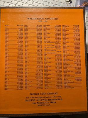 Complete Dansco Preowned Washington Quarter Album 1932-1998 in Good Condition as Pictured. FREE DOMESTIC SHIPPING.