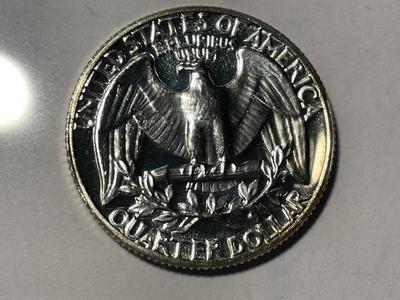 1963 PROOF CONDITION WASHINGTON SILVER QUARTER AS PICTURED. FREE DOMESTIC SHIPPING.