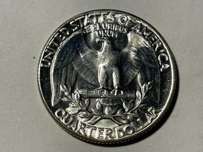 1959-P BRILLIANT UNCIRCULATED CONDITION WASHINGTON SILVER QUARTER AS PICTURED. FREE DOMESTIC SHIPPING.