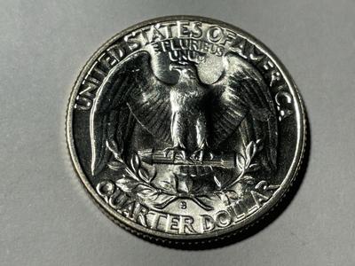 1948-S CHOICE BRILLIANT UNCIRCULATED CONDITION WASHINGTON SILVER QUARTER AS PICTURED. FREE DOMESTIC SHIPPING.