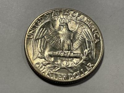 1947-P AU CONDITION WASHINGTON SILVER QUARTER AS PICTURED. FREE DOMESTIC SHIPPING.