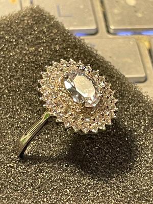 New Never Worn Designer Sterling Silver .925 Cocktail CZ's Ring Size-9 as Pictured. FREE DOMESTIC SHIPPING.