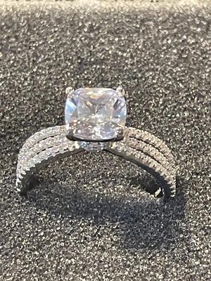 New Never Worn "YGI" Designer Sterling Silver .925 Engagement Style CZ Ring Size-9 as Pictured. FREE DOMESTIC SHIPPING.