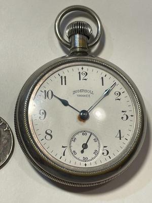 Vintage Ingersoll Yankee Pocket Watch Working Partially but Needs a Cleaning in Good Preowned Condition. FREE SHIPPING.