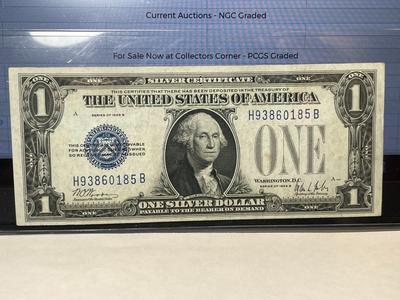 SERIES OF 1928-B CRISP EF CONDITION "FUNNY BACK" SILVER CERTIFICATE AS PICTURED. FREE DOMESTIC SHIPPING.