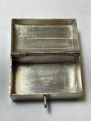 VINTAGE TAXCO MEXICO STERLING SILVER HINGED PILL BOX IN GOOD PREOWNED CONDITION.