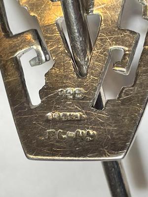 Vintage Large Sterling Silver TAXCO Jewelry Hair Bun Barrette Hair Holder in VG Preowned Condition. FREE DOMESTIC SHIPPING.