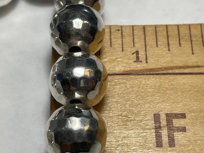 VINTAGE DESIGNER "B" MEXICO PREOWNED HEAVY 48.7 GRAMS STERLING SILVER 8.50" BALL BRACELET IN VERY GOOD PREOWNED CONDITION.