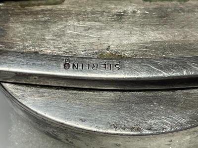 Vintage Southwest Sterling Silver Heavy Gauge Cuff Bracelet 43.8 Grams w/Bezel Set Lava Stone as Pictured.