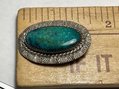 Vintage Hand-Made Southwest Sterling Silver Turquoise Pendant Preowned from an Estate as Pic'd.