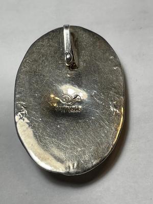 Vintage Hand-Made Southwest Sterling Silver Turquoise Pendant Preowned from an Estate as Pic'd.