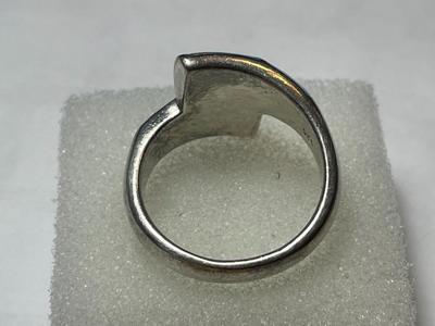 Vintage Sterling Silver .925 Fashion Faux Turquoise Inlaid Ring Size-8.5 in Good Preowned Condition as Pic'd.