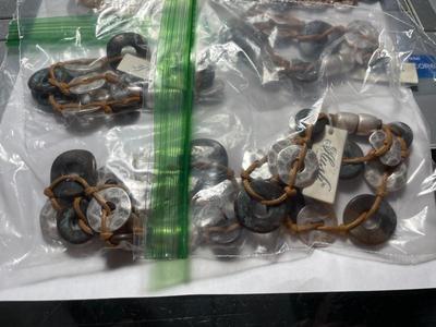 Lot of (6) Vintage New w/Tags Metal Washer Disc Bracelets w/Magnetic Clasp 7.25" Long as Pictured.