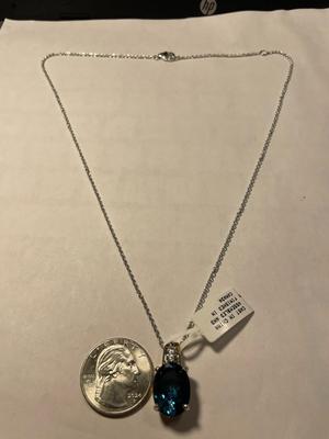 "Gems En Vogue" New Never Worn Sterling Silver & Palladium Alloy Pendant w/Chain Fantastic Quality as Pic'd.