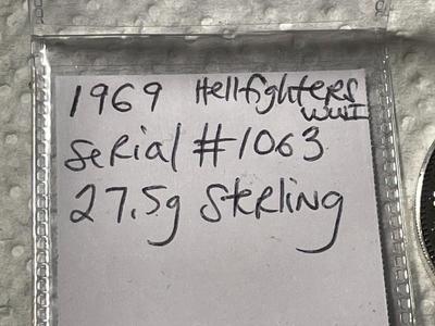 1969 Mid-Century Modern Hell-Fighters Sterling Silver Medal 27.5 Grams TW as Pictured. FREE DOMESTIC SHIPPING.