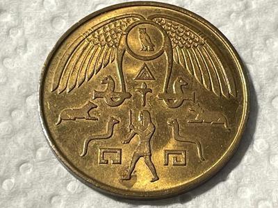 VINTAGE 1928 THURSTON THE MAGICIAN BRONZE LUCKY COIN TOKEN IN AU/UNCIRCULATED CONDITION AS PICTURED.