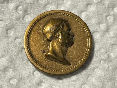 Antique Original Lincoln & Grant US Mint Medal Bronze Size of a Dime in Good Preowned Condition.