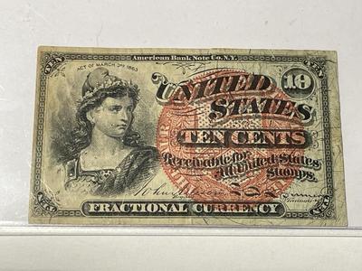 (13) Civil War Era Fractional Currency Banknotes Preowned from an Estate Cleanout Circulated-Nice Circulated Conditions as Pictured.