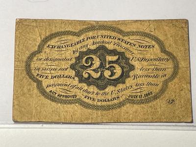 (13) Civil War Era Fractional Currency Banknotes Preowned from an Estate Cleanout Circulated-Nice Circulated Conditions as Pictured.