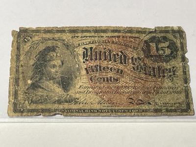 (13) Civil War Era Fractional Currency Banknotes Preowned from an Estate Cleanout Circulated-Nice Circulated Conditions as Pictured.