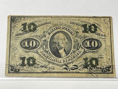 (13) Civil War Era Fractional Currency Banknotes Preowned from an Estate Cleanout Circulated-Nice Circulated Conditions as Pictured.