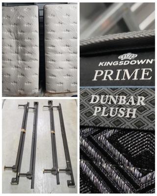 Two Twin Metal Bedframes and Mattresses (1020B-KD)