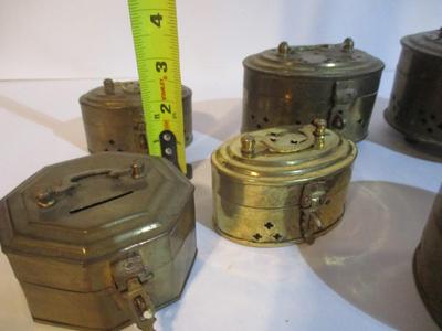 Vintage Brass Hinged Pierced Cricket Boxes