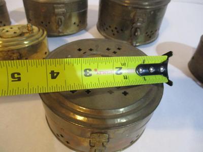 Vintage Brass Hinged Pierced Cricket Boxes