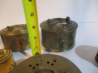 Vintage Brass Hinged Pierced Cricket Boxes
