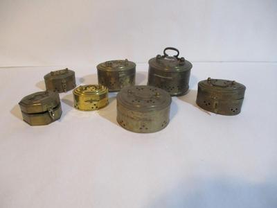 Vintage Brass Hinged Pierced Cricket Boxes