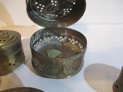 Vintage Brass Hinged Pierced Cricket Boxes