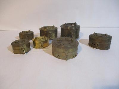 Vintage Brass Hinged Pierced Cricket Boxes